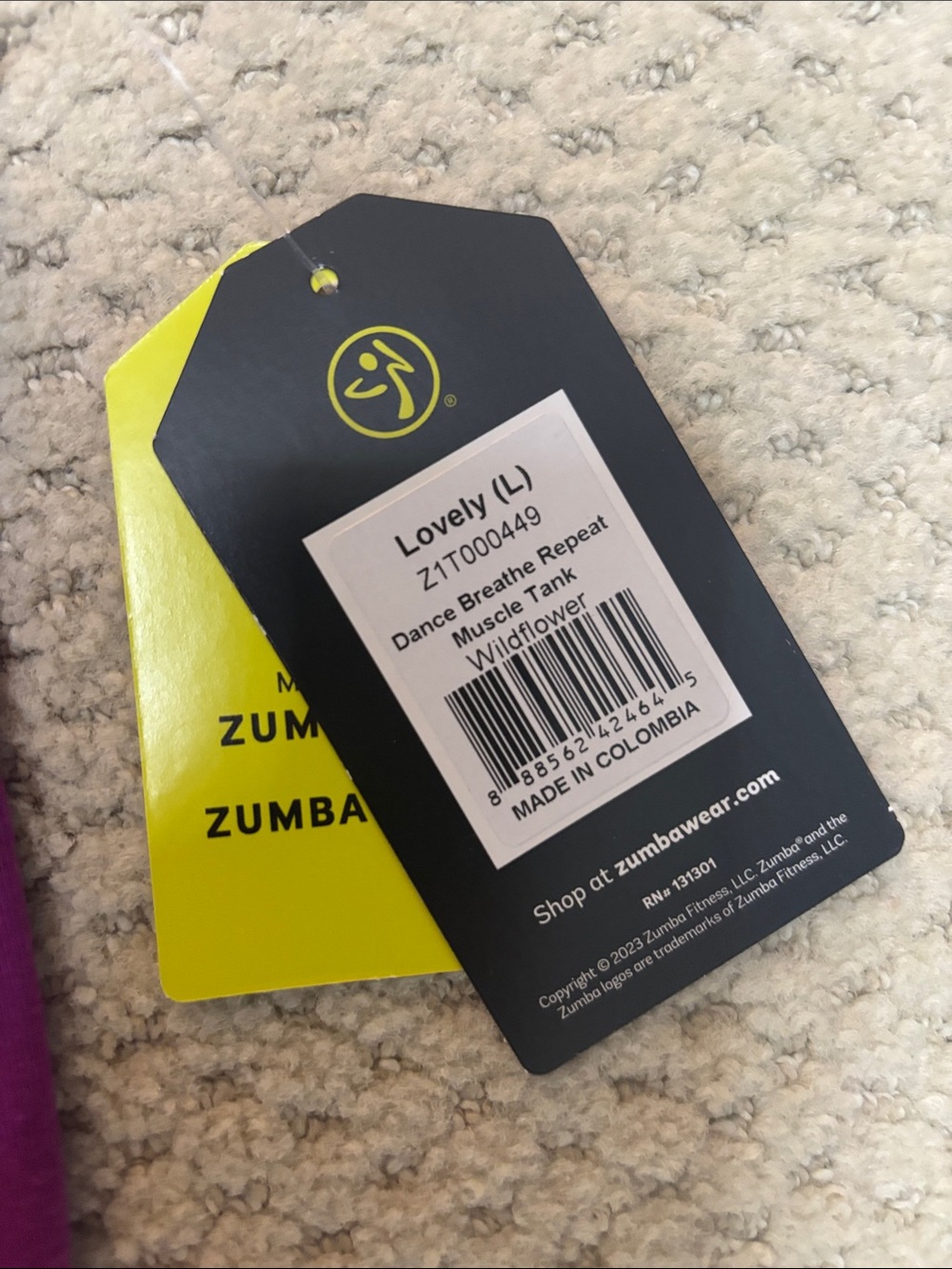 Zumba Fitness Tank NWT - Dance Breathe Repeat - Size L - Color: Wildflower - Picture 3 of 7